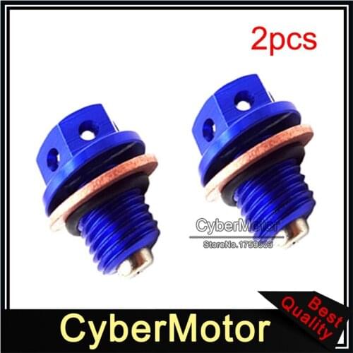 2x Blue Engine Magnetic Oil Drain Bolt Plug For 50cc 90cc 110cc 125cc 140cc 150cc 160cc Lifan YX Zongshen Pit Dirt Bike ATV Quad