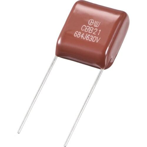 Uxcell CBB21 Metallized Polypropylene Film Capacitors for Electric Circuit Energy Saving Lamp Group 10 630V 0.68uF 100pcs