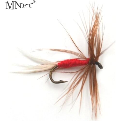 MNFT 6Pieces Dry Flies Artificial Fishing Lures Trout Fishing Crank Hooks 10