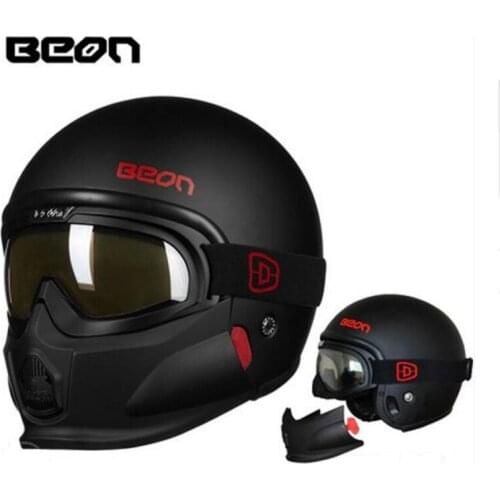 2019 New ABS Retro Motorcycle Helmet Male and female personality combination half face motorbike helmets with Anti-fog goggles