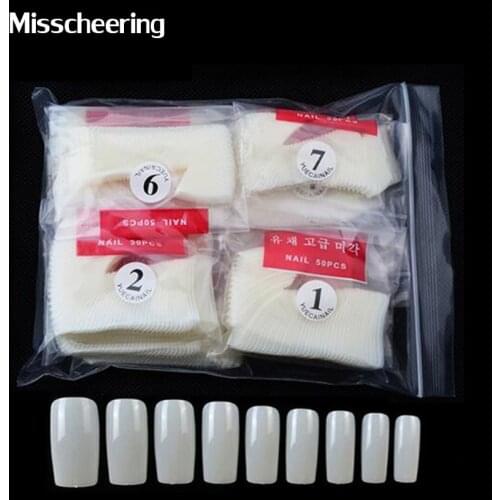 False Nail Tips,500pcs/bag Natural White French Acrylic Fake Nails,DIY Full Cover Half Cover Manicure Artificial Nails