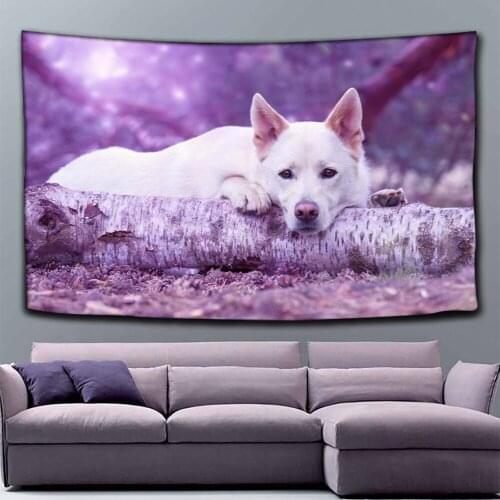 Cartoon Bulldog Wall Hanging Tapestry Animal Hippie Tapestry Pet Cat Dog Pug Beach Rug Yoga Mat Decorative Wall Cloth Tapestries