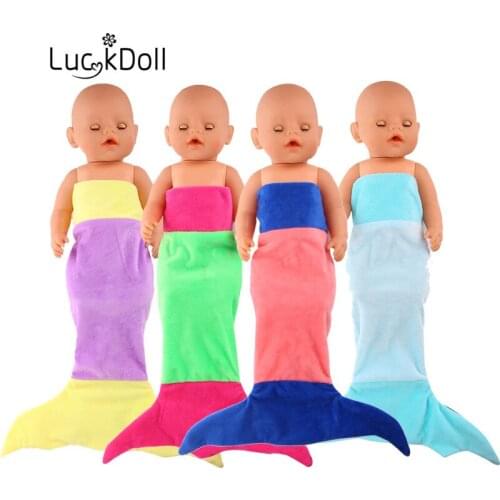 New Fashion 4 Color Mermaid Sleeping Bag For 18inch doll/43cm New for Chrid birthday Gift