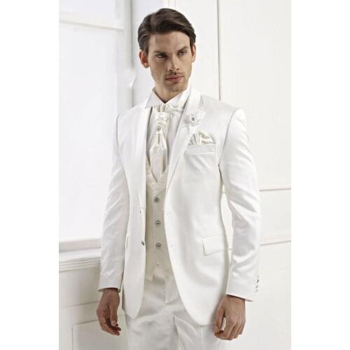 Latest Coat Pant Designs Italian White Wedding Suits For Men Slim Fit Skinny 3 Piece Custom Prom Tuxedo Groom Blazer Masculino