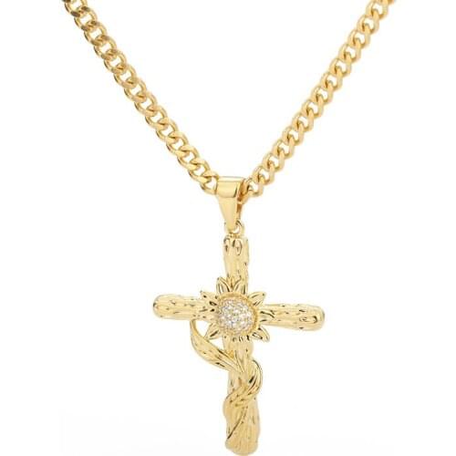 Easter Ankh Cross Pendant Necklace Sun Flower Chain Necklace Choker Collar Necklaces for Women man Punk Jewelry Gifts 2021