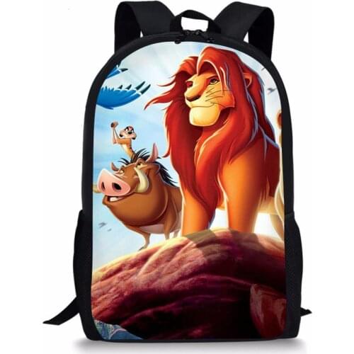 Childrens School Backpack The Lion King Prints Pattern Girls School Book-Bags Set Women Multi-functional Travel Backpack