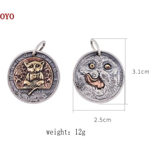 S925 Silver Disc Wandering Wanderer Silver Necklace Pendant Men and Women Accessories Pendant