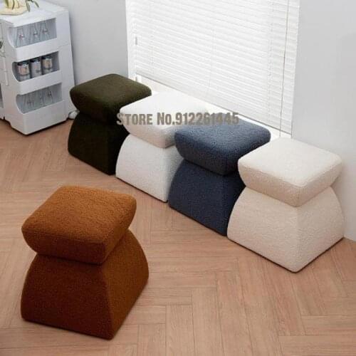 Nordic Ins Home Bedroom Sofa Stool Modern Creative Fabric Net Celebrity Pier Low Stool For Shoe Stool