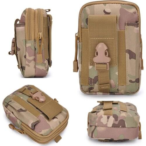 Outdoor sports camouflage tactical pocket multi-function army fan mobile phone pocket Mens Camping Belt Bag