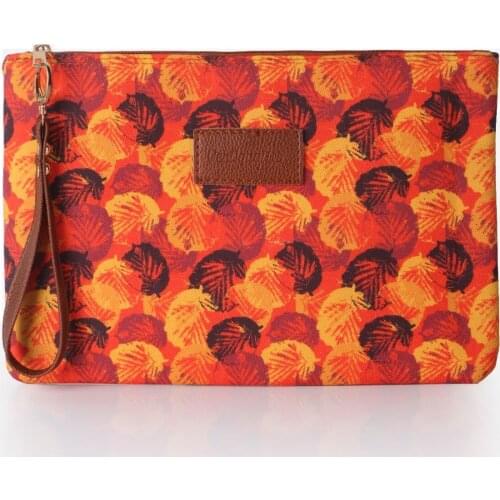 Tile Leaf Pattern Hand Bag New Season Stylish Phone Carrier Style Zipper