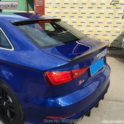 For Audi A3 s3 2014-2017 Carbon Spoiler Wing Trunk Lip Boot Cover Car Styling