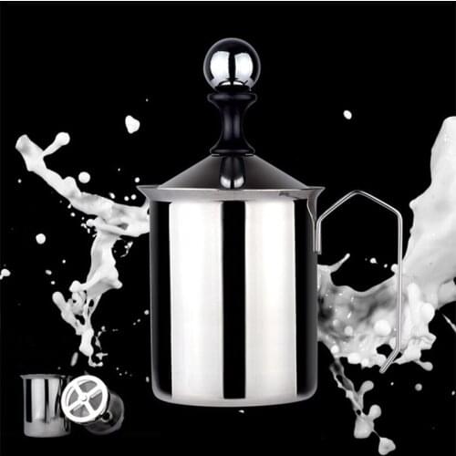 500ml Milk Frother Cappuccino 304 Stainless Steel Manual Milk Frother Latte Milkshake Coffee Maker Gift Appliance