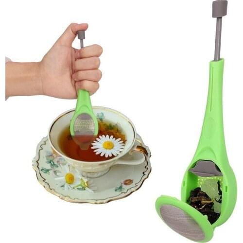 Tea Infuser Built-in plunger Healthy Intense Flavor Reusable Tea bag Plastic Tea Coffee Strainer Measure Swirl Steep Stir Press