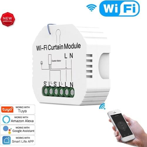 WiFi Smart Roller Shutter Blinds Curtain Switch Module for Motor Smart Life Tuya APP Remote Control Work with Alexa Google Home