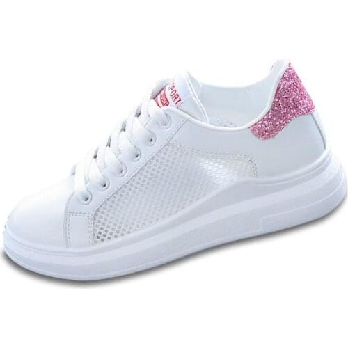 Womens shoes 2020 spring new fashion comfortable breathable fashion wild casual white shoes breathable mesh sports shoes