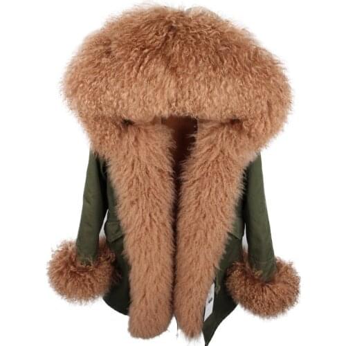 2020 winter new detachable super lamb fur collar fur long section plus velvet thickening to overcome