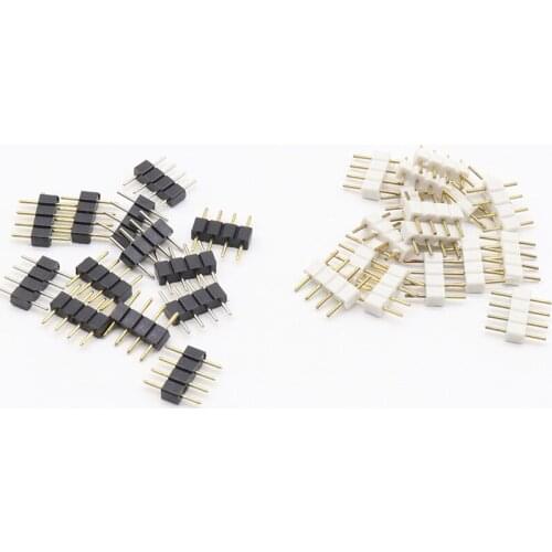 10pcs/lot 4 Pin RGB Connector Adapter pin needle male type double 4pin,For RGB 5050 3528 LED Strip DIY lights insert