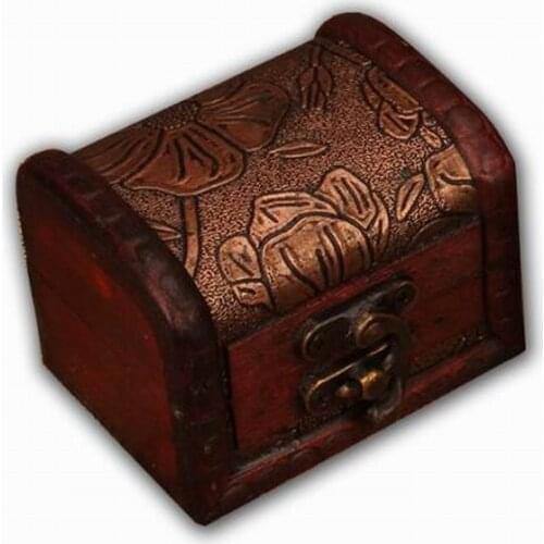 100pcs Small Vintage Trinket Boxes Wooden Jewelry Storage Box Treasure Chest Jewelry Case Home Craft Decor Randomly Pattern