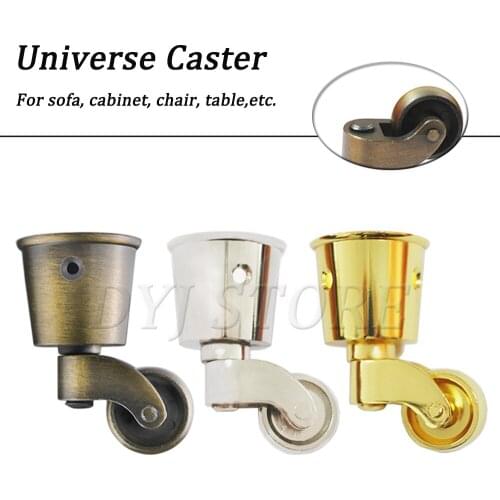 2/4/8Pcs Zinc Alloy Universal Wheel 360 Degree Swivel Caster Wheels Vintage Round Cup Furniture Legs Caster Wheels For Furniture