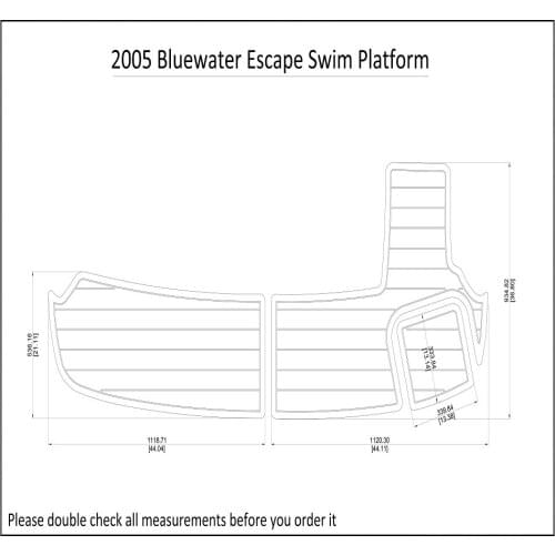 2005 Bluewater Escape Swim Platform Pad Boat EVA Teak Decking 1/4" 6mm