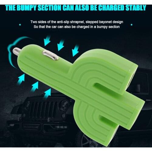3 Ports Cactus USB Car Charger Port Mini Car Chargers For For Mobile Phone Xs Max XR X 8 7 6 IPad Car Accessories