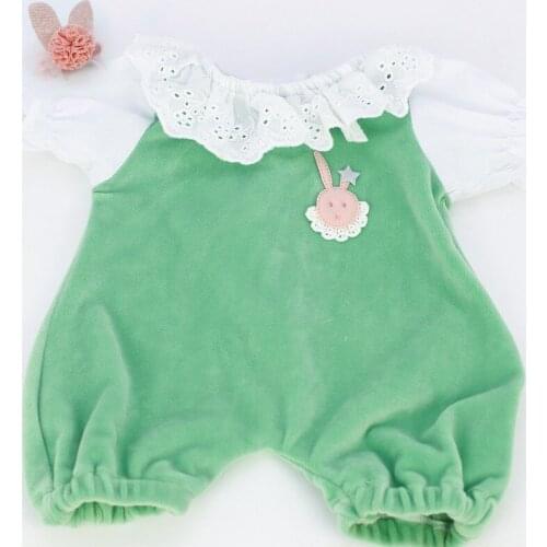 38CM/48cm Rebirth Doll Clothes Cute Hairpin One-piece Soft Rubber Doll Childrens Toy Doll Clothes Fashion Western Style Suit