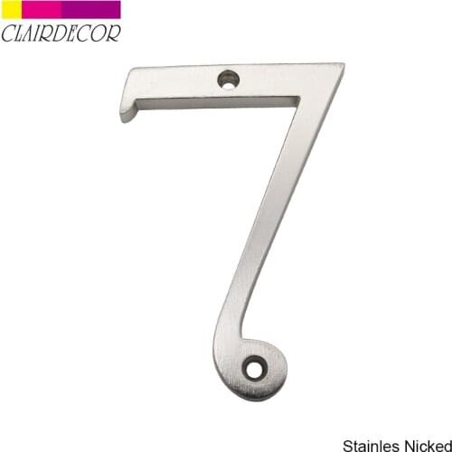4 in Sold Zinc Modern House Number Hotel Home Door Number Outdoor Address Plaque Zinc Alloy Number for House Address Sign #7