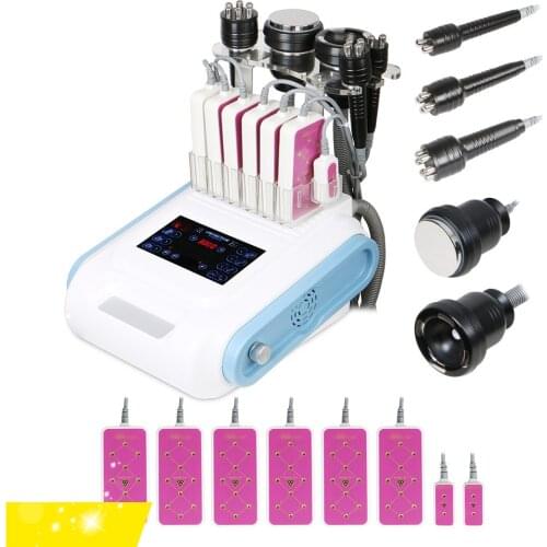 6 IN 1 5mw LED Laser Fat Burning 40K Unoisetion cavitation vacuum RF Skin Tighten Beauty Machine