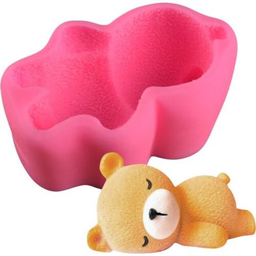 New 3D Sleepy Bear Jelly Candy Cake Silicone Mold UV Resin Mold Cake Decoration DIY Cake Soap Jewelry Mold Baking Tools K642