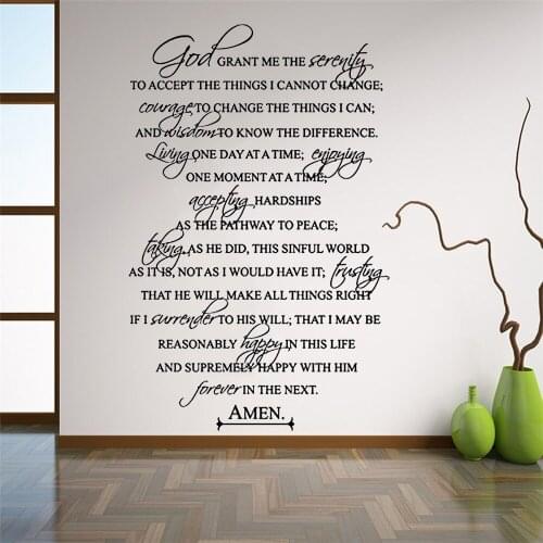 Large Wallpaper Murals FULL Serenity Prayer Religious God Grant Me Wall Decal Sticker Home Decor Quote Wall Decal Sticker WZ04