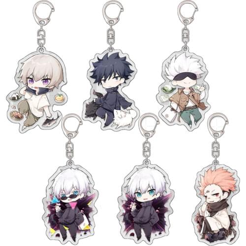 Anime Jujutsu Kaisen Gojo Satoru Keychain cartoon figure Yuji Itadori Megumi Fushiguro Nobara Kugisaki Acrylic Key Ring