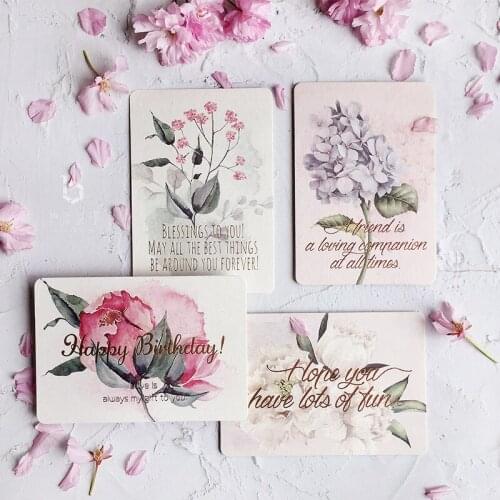Bronzing Watercolor Flowers And Plants Earth Retro Style High-end Rounded Corners With Gifts And Heartfelt Message Cards