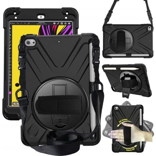 Case for ipad Mini 5 2019 Heavy Duty Rugged Shockproof Cover Pencil Holder for ipad Mini 4 w/360 Rotating Hand Strap+ Neck Strap