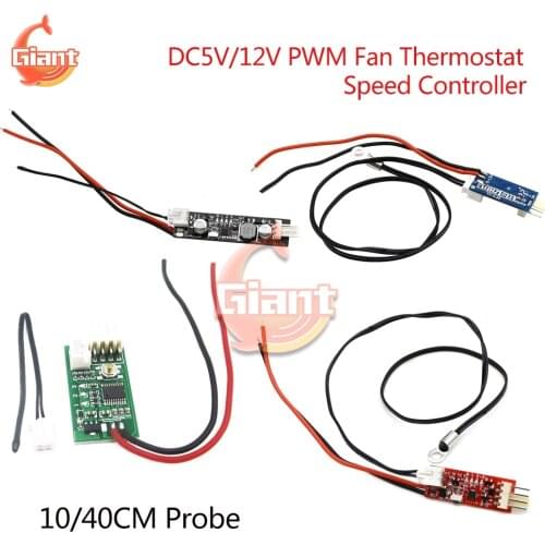 DC5V/12V PWM Speed Controller Fan Speed Governor 4 Wire 2-3 Wire Computer Temperature Control Switch for PC CPU Cooler Fan Alarm