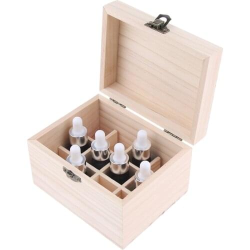 12 Slot Essential Oil Wooden Box Organizer Storage Case Container Protector