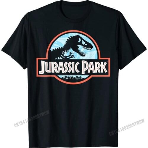Jurassic Park Marble Neon Retro Logo Graphic T-Shirt Summer T Shirt Hot Sale Cotton Male T Shirt Summer