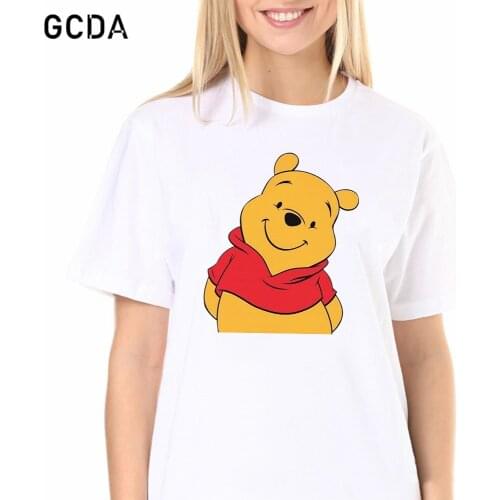 Summer Pooh Bear Tops Winnie the Pooh Print T Shirts Women Punk Pop Harajuku Girls Tshirts Casual Short Sleeves Female Tee