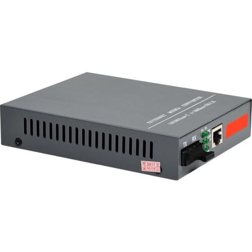 HTB-1100S Optical Media Converter 10/100Mbps RJ45 Singlemode Duplex Fiber SC Port 25KM, Built-in Power Supply