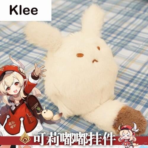20x10cm Game Anime Genshin Impact Klee Cute Soft Plush Stuffed Doll Kawaii Backpack Pendant Keychain Toys Xmas Gift