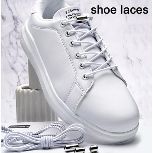 15 Colors round shoelaces shoe laces reflective round lazy elastic shoelace metal capsule shoe buckle shoe accessories