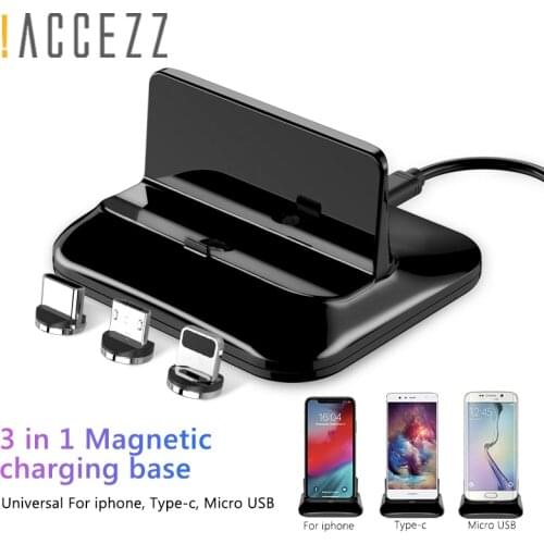 !ACCEZZ 2 in 1 Magnetic Charger Holder Fast Charging Universal Phone Stand For iphone 8 X Plus XS For Samsung Xiaomi Huawei