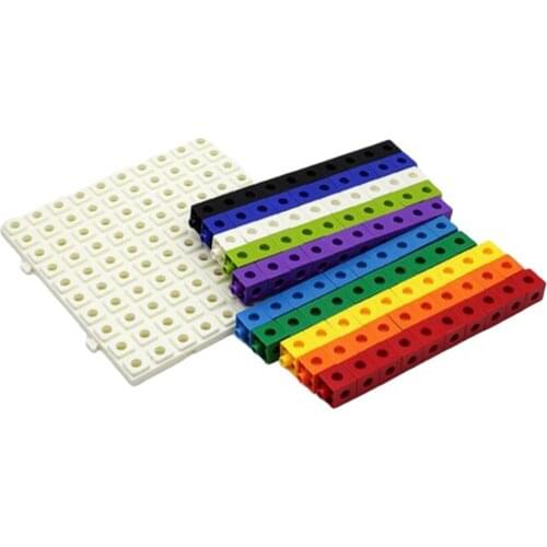 Lots 100 10 Colors Multilink Cubes Snap Math Manipulative Children Learning Toys
