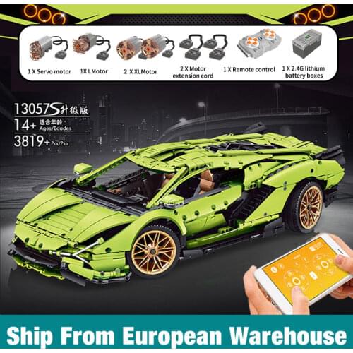 Mould King 13057 Car Compatible Lamborghinis Sián FKP 37 Motor Car Model Building Blocks Bricks Kids Christmas Gifts