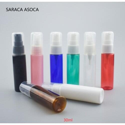 Wholesale Retial 30ml PET Plastic Lotion Bottle 100pcs/lot Travel Empty Powder Pump Cosmetics Refillable Bottles