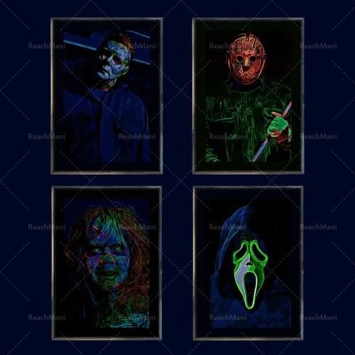 Horror movie poster print, Halloween, scream art poster