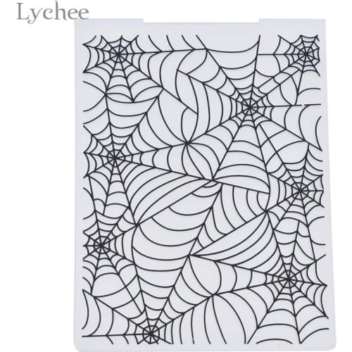 Lychee Life Plastic Embossing Folder For Scrapbook DIY Album Card Tool Plastic Template Stamp Spider Web Pattern