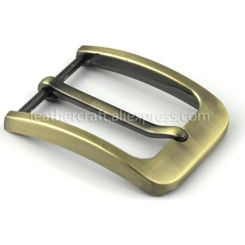 1pcs 35mm Metal Brushed Belt Buckle Men End Bar Heel Bar Single Pin Belt Half Buckle Leather Craft Belt Strap