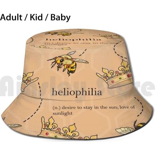 Heliophilia Sun Hat Foldable UV Protection Sun Sunlight Sunflower Bee Queen Queenbee Crown Reign King Yellow Hive Fly