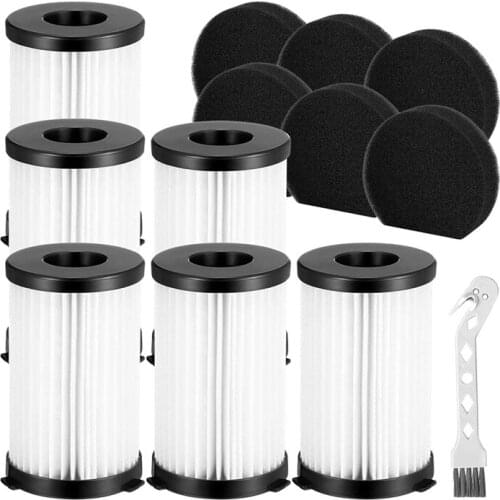 Replacement HEPA Filters For MOOSOO D600 D601 Vacuum Cleaner, 6 HEPA Filters + 6 Sponge Filter + Cleaning Brush