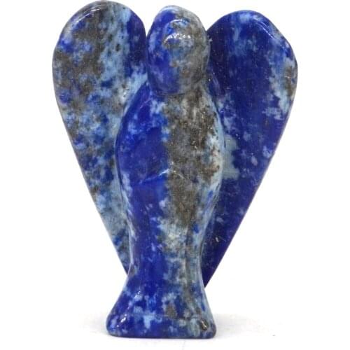 Angel Figurine Miniature Carved Natural Lapis Stone Healing Statue Crystal Home Decoration Accessories 1.5 Inch